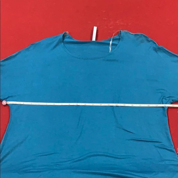 Women Short Sleeve Teal Blouse - Picture 8 of 11